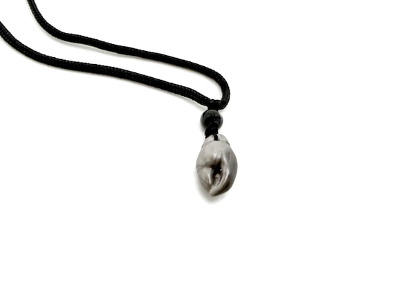 Silver Obsidian Crab Claw Necklace – Protective Crystal Pendant for Strength & Power - Silver Crystal Pendant for Energy - NC1938