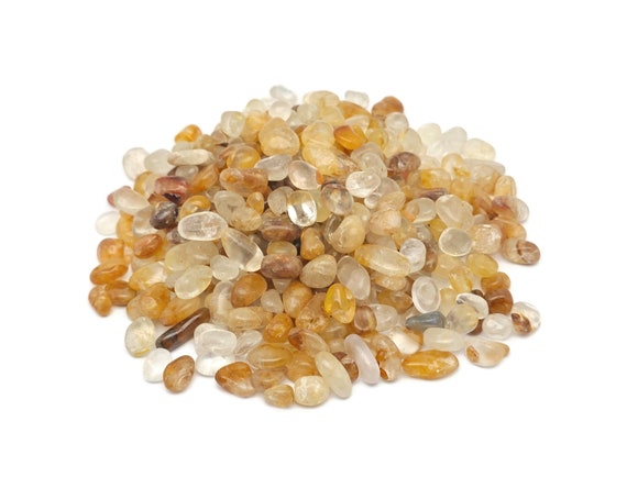 Golden Healer Quartz Chips – Stone Healing – Bulk Natural Gemstones – Home Decor 7-9mm - CP1245