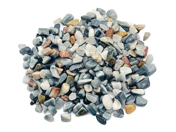 Hawk Eye Chips - Gemstone Chips – Crystal Semi Tumbled Chips - Bulk Crystal - 5-7mm - CP1229