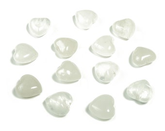 Corazón de cuarzo transparente - Corazones de cristal de cuarzo - Sanación con cristales - Regalos de cristal - Disipa la energía negativa - 15x15x9mm - HE1010