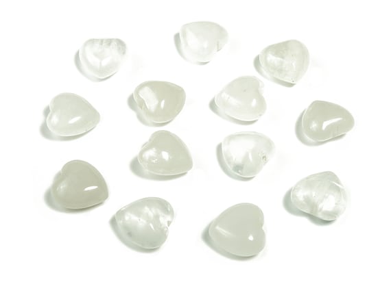 Clear Quartz Heart Gemstone - Quartz Crystal Hearts - Crystal Healing – Crystal Gifts – Dispel Negative Energy - 15x15x9mm - HE1010