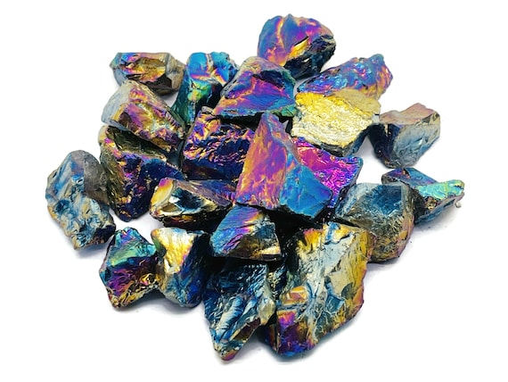 Rainbow Aura Quartz – Titanium Aura Quartz – Raw Crystal – Chunk Stones - RA1139
