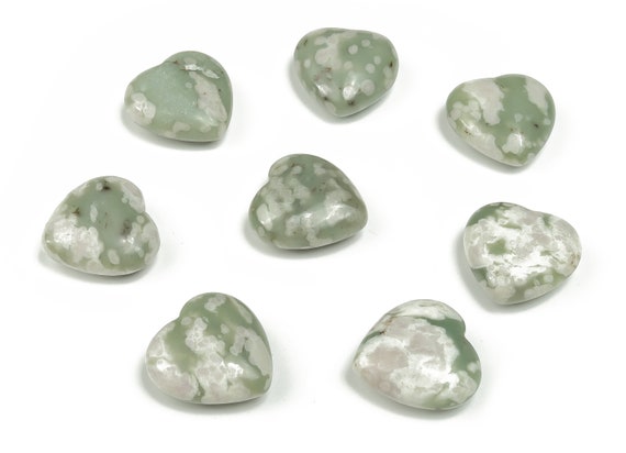 Peace Jade Heart Gemstone – Heart Crystal - Healing Stones – Carving Heart - Natural stones - 2.5cm - HE1128