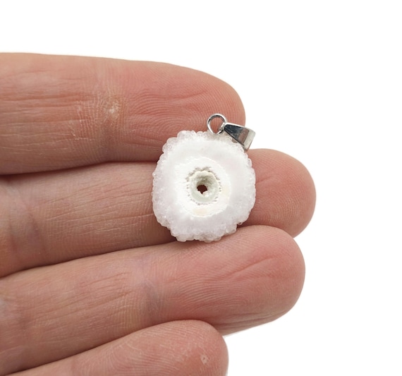 Mini Agate Druzy Crystal Pendant – Druzy Gemstone - Healing tone - Gemstone - Crystal – Wirewrap Jewelry Stone - FO1012