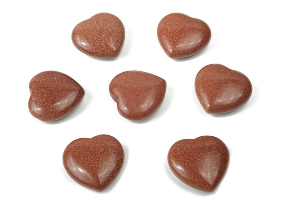 Goldstone Heart Gemstone – Goldstone Gemstone –Natural Goldstone – Heart Gold Stone – Healing Gemstone – 3cm - HE1195