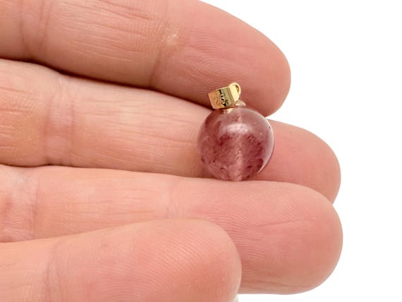 Strawberry Quartz Pendant – Pink Crystal Necklace for Love & Joy - Natural Gemstone Pendant for Positivity - NC1934