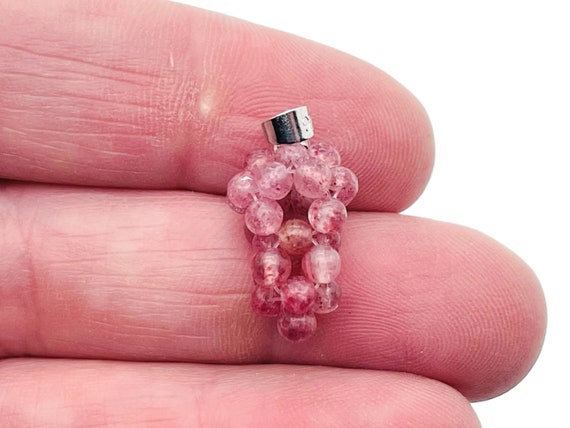 Strawberry Quartz Grape Pendant - Strawberry Quartz Grape Earring - Crystal Grape - Crystal Gifts - NC1298