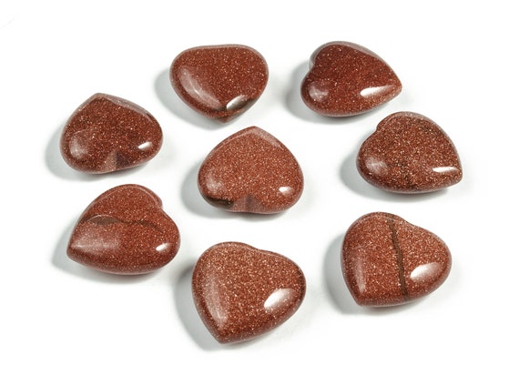 Goldstone Heart Gemstone – Goldstone Gemstone –Natural Goldstone – Heart Gold Stone – Healing Gemstone – 2.5cm - HE1109