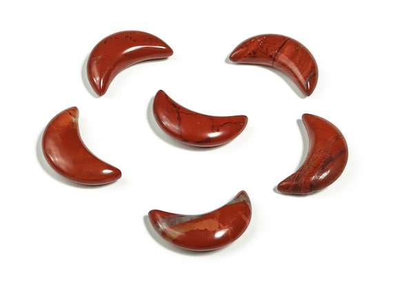 Red Jasper Gemstone Moon - Crystal Crescent – Moon Carving - Reiki Healing  - Red Jasper Gemstone – Healing Crystal Moon – 3×1.2 cm – MO1075