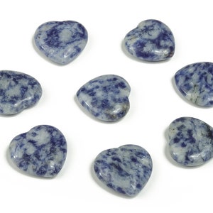 Blue Spot Jasper Heart Gemstone Flat – Hartkristal - Helende Stenen – Snijhart - Natuursteen - 20x20x6 - HE1075