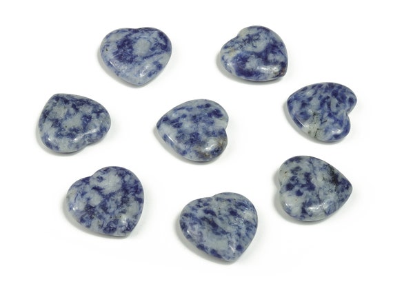 Blue Spot Jasper Heart Gemstone Flat – Heart Crystal - Healing Stones – Carving Heart - Natural stones - 20x20x6 - HE1075
