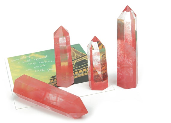 Cherry Quartz Obelisk Tower Stone – Obelisk Tower Point Crystals – Meditation Gemstone - Gifts - TW1034