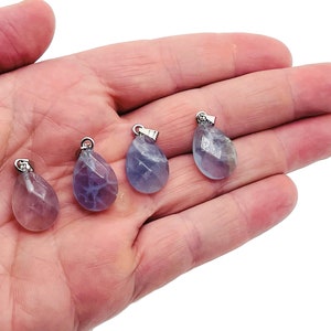 Fluorite Crystal Pendant - Fluorite Crystal Earring – Bracelet Crystal Accessory - Jewelry Making Supplies - 2cm - NC1106
