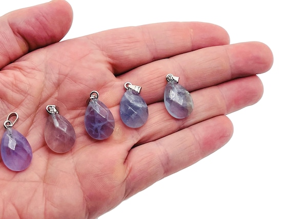 Fluorite Crystal Pendant - Fluorite Crystal Earring – Bracelet Crystal Accessory - Jewelry Making Supplies - 2cm - NC1106