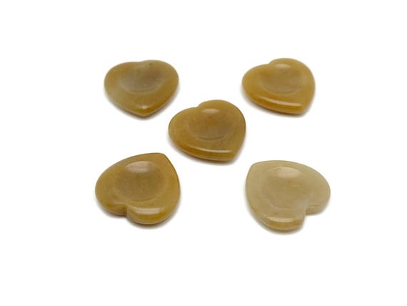 Yellow Jade Heart Worry Stone – Crystal Worry Stone – Relaxing Heart Chakra - Travel Crystals - Stress Reducing - WO1009