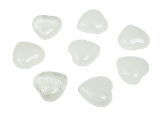 Clear Quartz Heart Gemstone – Heart Crystal - Healing Stones – Carving Heart - Natural stones - 2.5cm - HE1126