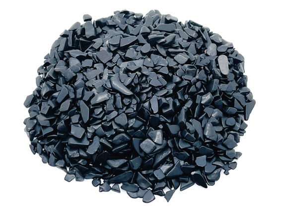 Shungite Chips – Gemstone Chips – Crystal Semi Tumbled Chips - Bulk Crystal - 5-7mm - CP1208