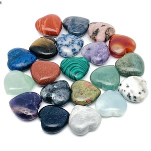 Cyrstal Heart Stone - Heart Gemstone- Natural Stone - Carved Gemstone Heart – 25x25x10mm - HEMIX3