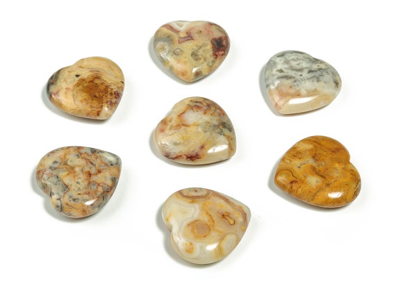 Crazy Lace Agate Hearts Gemstone – Agate Hearts – Crazy Lace Agate Tumble Stones – Hearts Tumbles - 3cm - HE1179