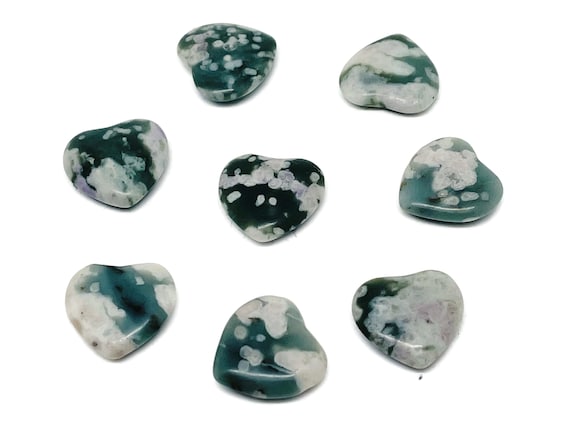 New Jade Heart Gemstone – Heart Crystal - Healing Stones – Carving Heart - Natural stones - 20X20X6 - HE1078