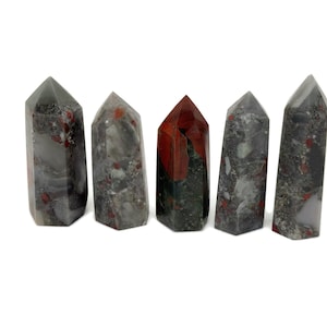 African BloodStone Obelisk Tower Stone - Gemstone Tower - Meditation Gemstone - Crystal Gifts - Home Crystal Decor - TW1122