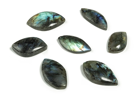 Labradorite Leaf Shaped Hole Gemstone – Natural Labradorite Pendant Stone – Hole Labradorite – Jewelry Making – NC1005