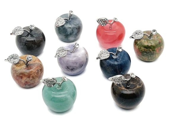 Apple Crystal Decor - Crystal Apple Carving - Home Living - Cute Gift - 30x25mm - APMIX