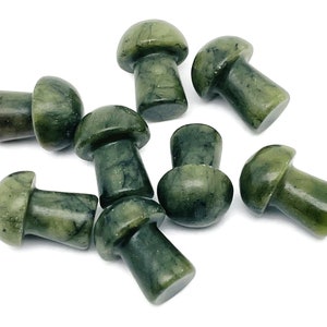Nephrite Jade Mushroom Gemstone – Crystal Carving – Crystal Mushroom – Natural Stone Mushroom Carving – 2cm – MU1039