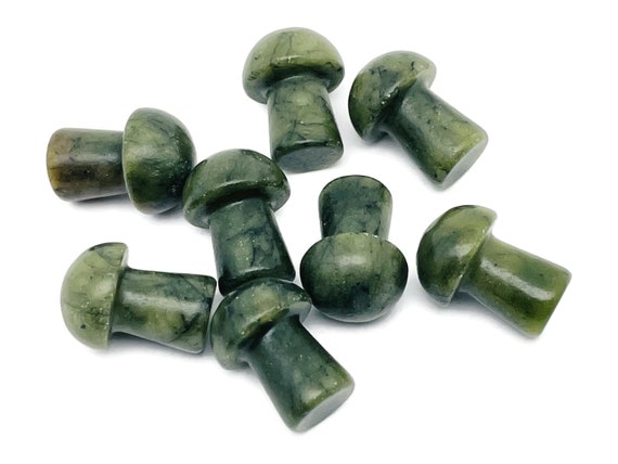 Nephrite Jade Mushroom Gemstone – Crystal Carving – Crystal Mushroom – Natural Stone Mushroom Carving – 2cm – MU1039