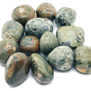 Green Rhyolite Tumbled Stone - Rainforest Crystal - Rhyolite Crystal – Good Mood - TU1208