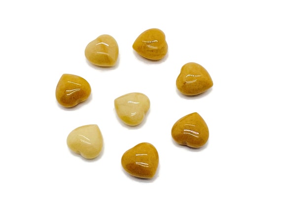 Yellow Aventurine Heart Gemstone – Yellow Aventurine Heart Shaped - Healing Stones - 15x15x9mm - HE1019