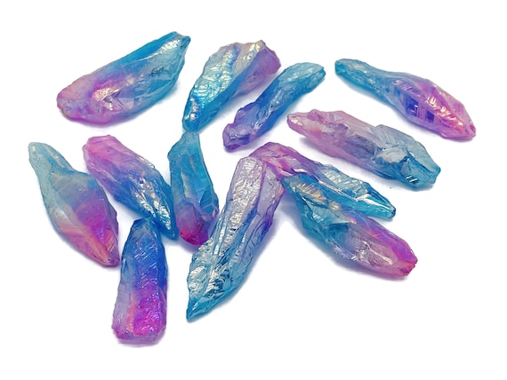 Rainbow Aura Quartz Point – Rough Pink-Blue Aura Quartz – Raw Crystal – Chunk Stones - RA1130