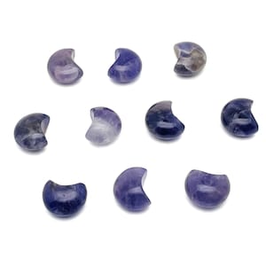 Amethyst Edelstein Mond Puffy - Crystal Crescent - Heilender Kristall - Mini Kristall - Halbmond - Mondkristalle - 15x9mm - MO1090
