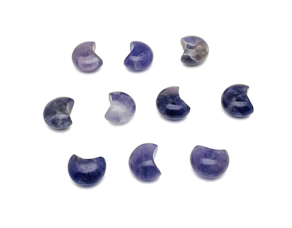 Amethyst Gemstone Moon Puffy - Crystal Crescent - Healing Crystal - Mini Crystal- Crescent Moon – Moon Crystals – 15x9mm – MO1090