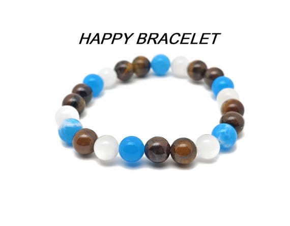 Happy Gemstone Bracelet - Handmade Crystal Bracelet - Men&Women Stretchy Bracelet - Gift for Her - Choose Your Bracelet - YY1033