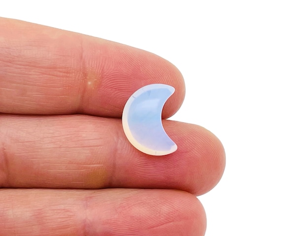 Opalite Gemstone Moon Puffy - Crystal Crescent - Healing Crystal - Mini Crystal- Crescent Moon – Moon Crystals – 15x9mm – MO1094