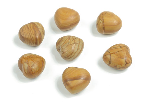 Walnut Jasper Heart Gemstone – Wood Jasper Heart Shaped - Healing Stones - 15x15x9mm - HE1035