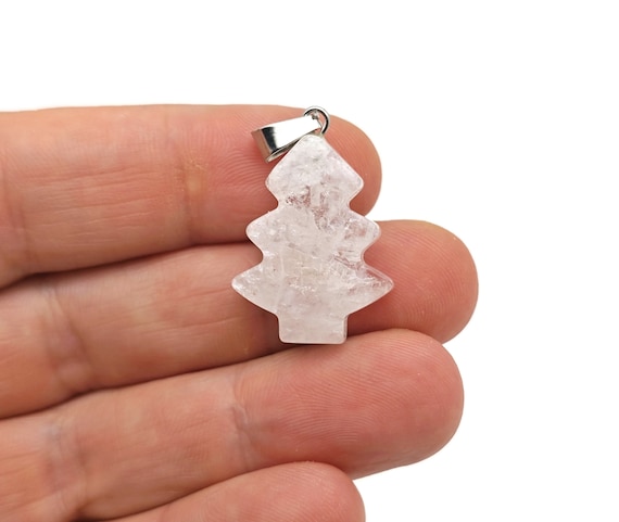 Clear Quartz Pine Tree Gemstone Pendants - Crystals Pendant Healing - Mini Crystal Pendant - Gifts - NC1760