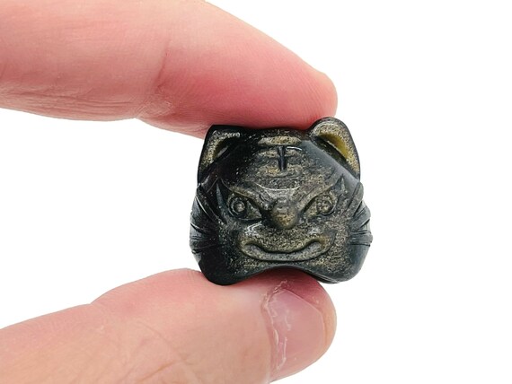Obsidian Cat Carving – Obsidian Carved Gemstone – Healing Crystal – Best Quality - Home Decor - Gifts - CA1042