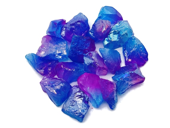 Rainbow Aura Quartz – Rough Pink-Blue Color Aura – Raw Crystal – Chunk Stones - Healing Crystal - RA1267