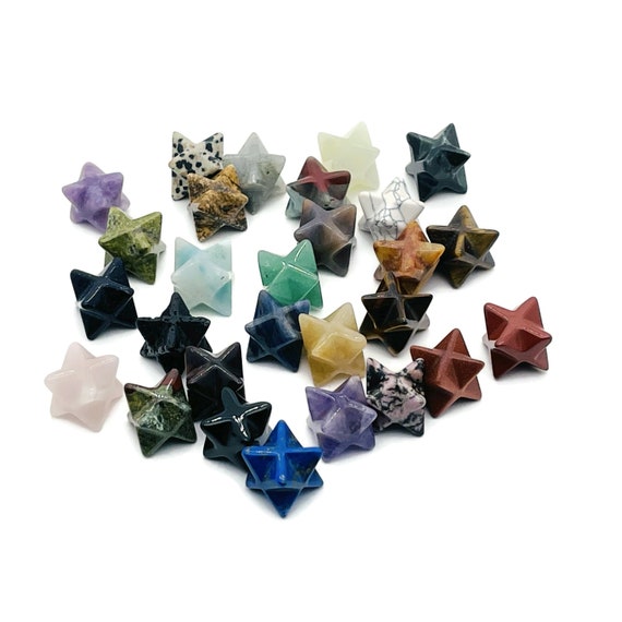 Merkaba Star Crystal Carving – Christmas Gift - Mini Merkaba Star Figurines - Crystal Reiki Healing - Carved Gemstone - MEMIX