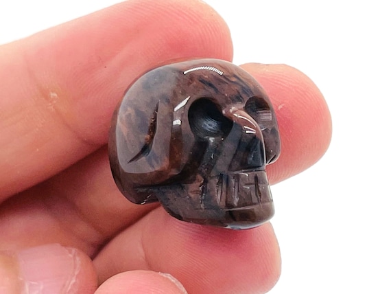 Mahogany Obsidian Skull Gemstone - Carving Skull - Healing Stone - 1 Inch - SK1013