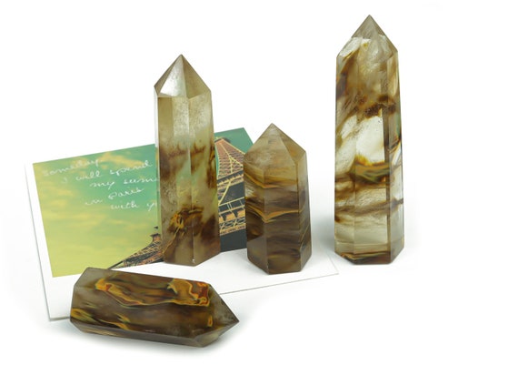 Yellow Smelting Quartz Obelisk Tower Stone – Obelisk Tower Point Crystals – Meditation Gemstone - Gifts - TW1029