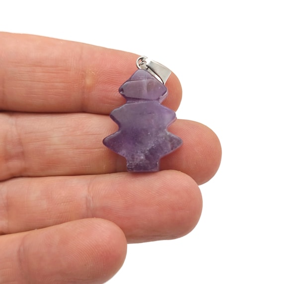Amethyst Pine Tree Gemstone Pendants - Crystals Pendant Healing - Mini Crystal Pendant - Gifts - NC1755