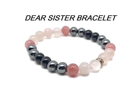 Dear Sister Gemstone Bracelet - Handmade Crystal Bracelet - Men&Women Stretchy Bracelet - Gift for Her - Choose Your Bracelet - YY1035