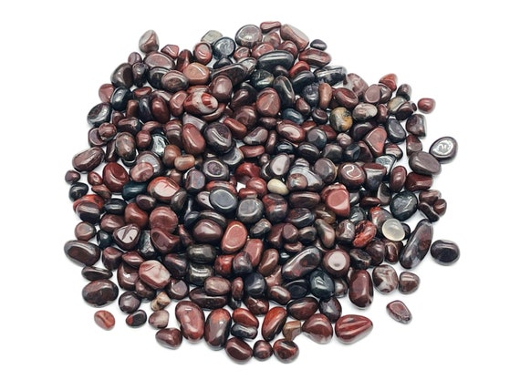 Chicken BloodStone Chips (Chinese) – Gemstone Chips – Crystal Semi Tumbled Chips - Bulk Crystal - 5-8mm - CP1078