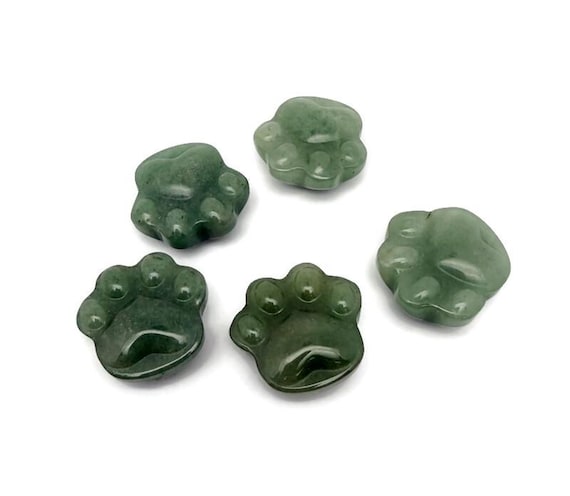 Aventurine Bear Paw Crystal Carving – Handcrafted Gemstone Creature Statue - HA1245