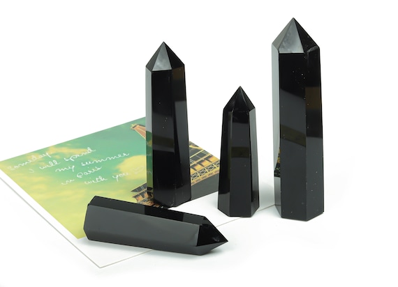 Obsidian Obelisk Tower Stone – Obelisk Tower Point Crystals – Meditation Gemstone - Gifts - TW1011