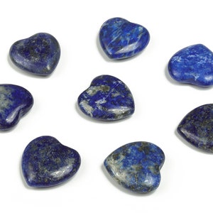 Lapis Lazuli Heart Gemstone Flat – Heart Crystal - Healing Stones – Carving Heart - Natural stones - 20x20x6 - HE1062