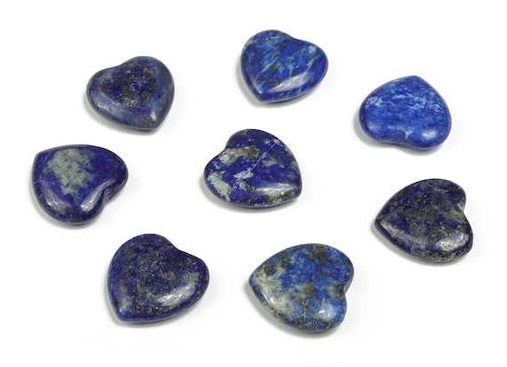 Lapis Lazuli Heart Gemstone Flat – Heart Crystal - Healing Stones – Carving Heart - Natural stones - 20x20x6 - HE1062